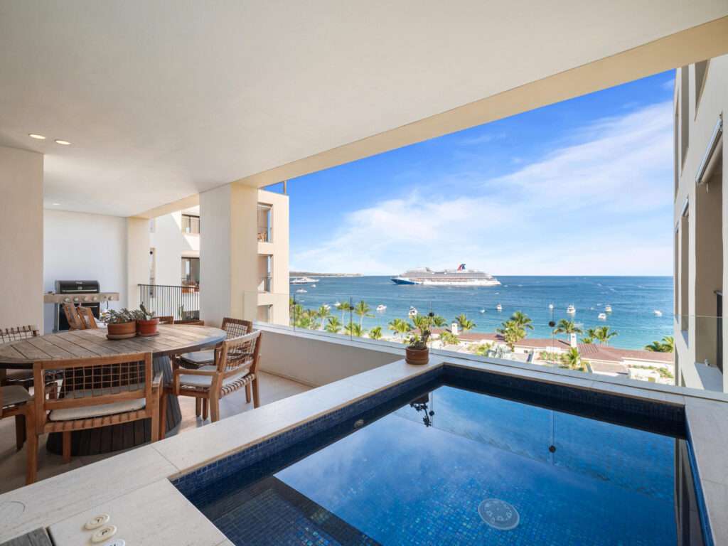 Hacienda CSL Hacienda Csl Experience elevated beachfront living at 1 Homes Cabo Residence 6-303, a beautifully designed two-bedroom plus den home within the exclusive Hacienda Beach Club & Residences Phase II community. Perfectly positioned along Medano Beach, this oceanfront property captures impressive for sale